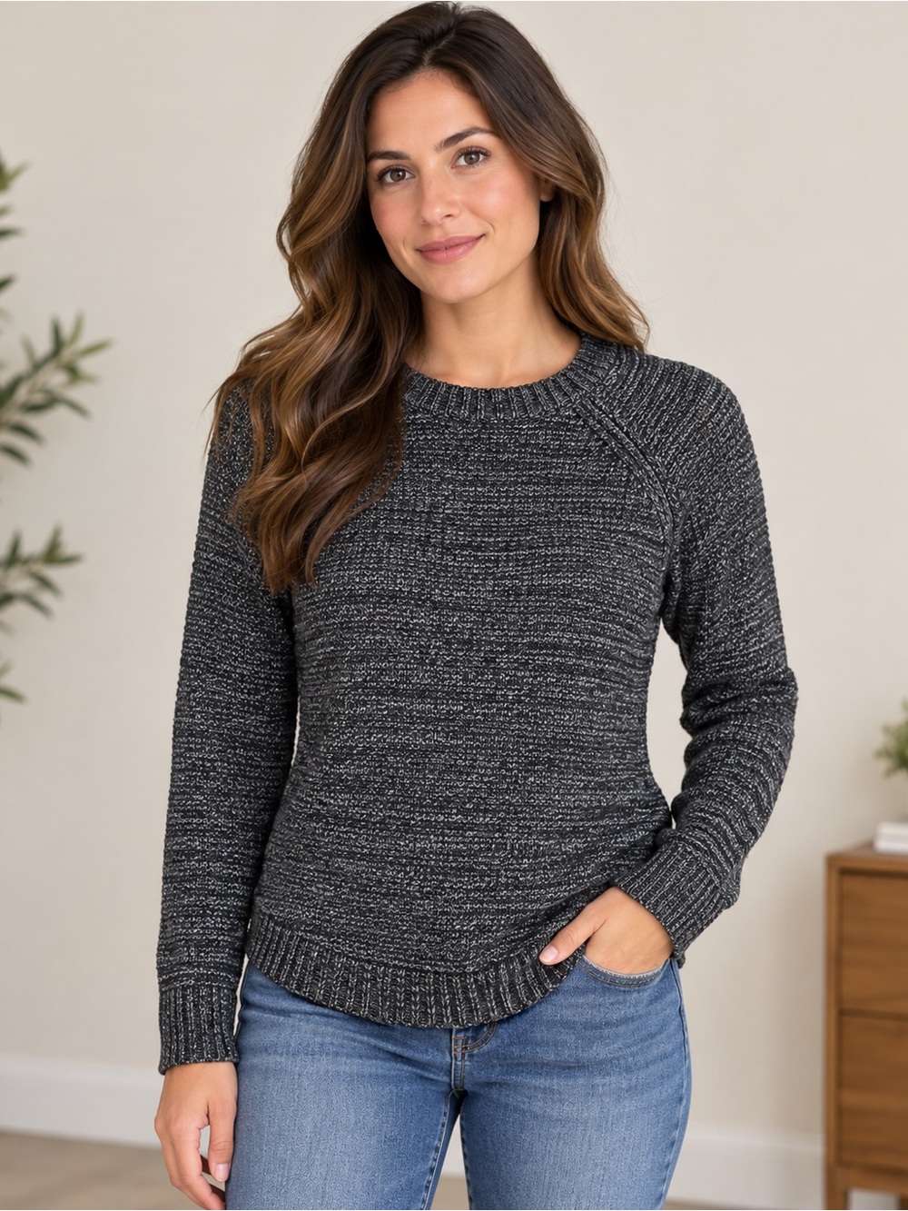 Calvin Klein Jeans Marled Knit Sweater Size Large